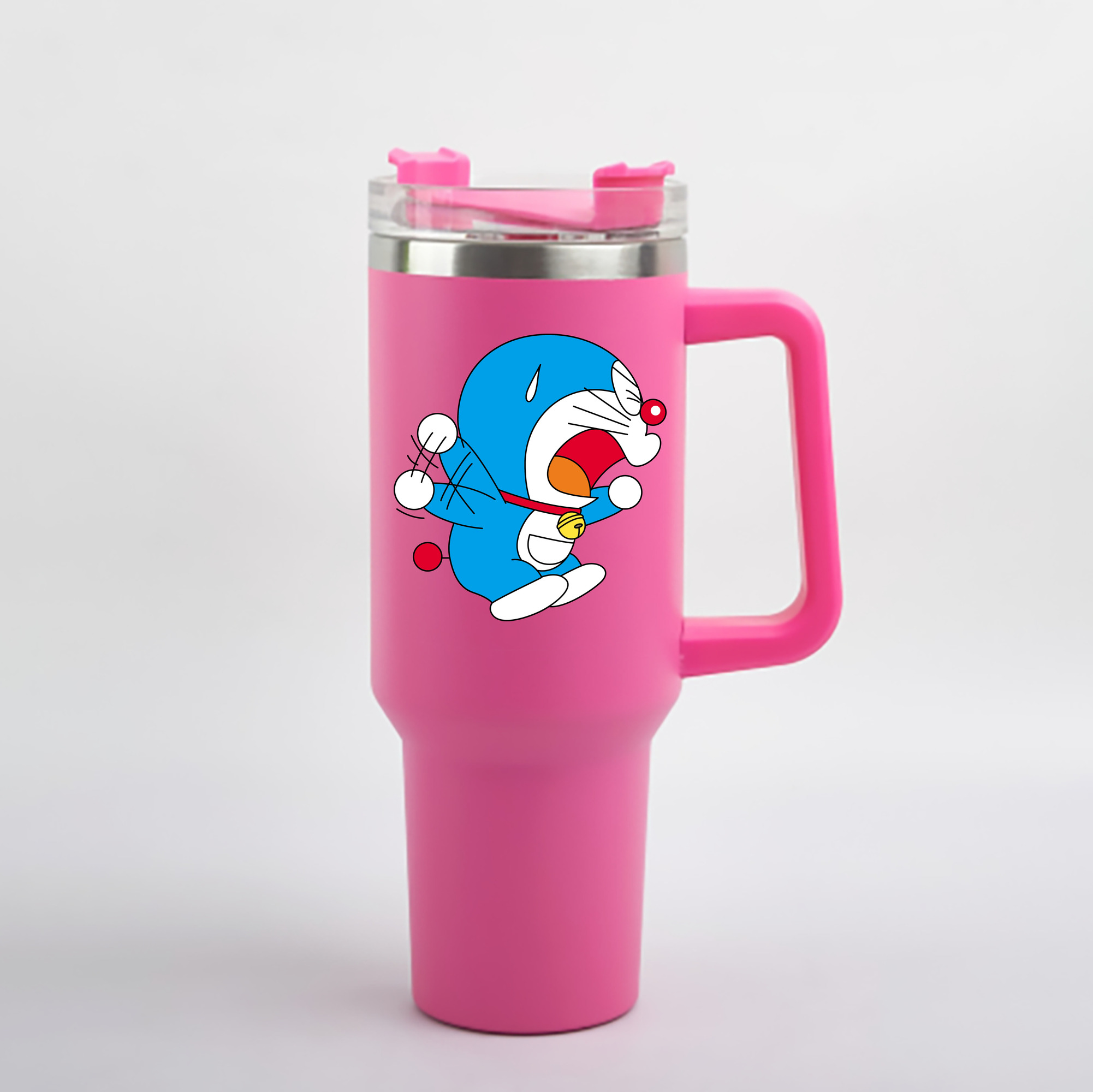 （画像用） ドラえもん Doraemon 1200mL車用タンブラー - クリスタルステッカー（プラスチックストロー付き）